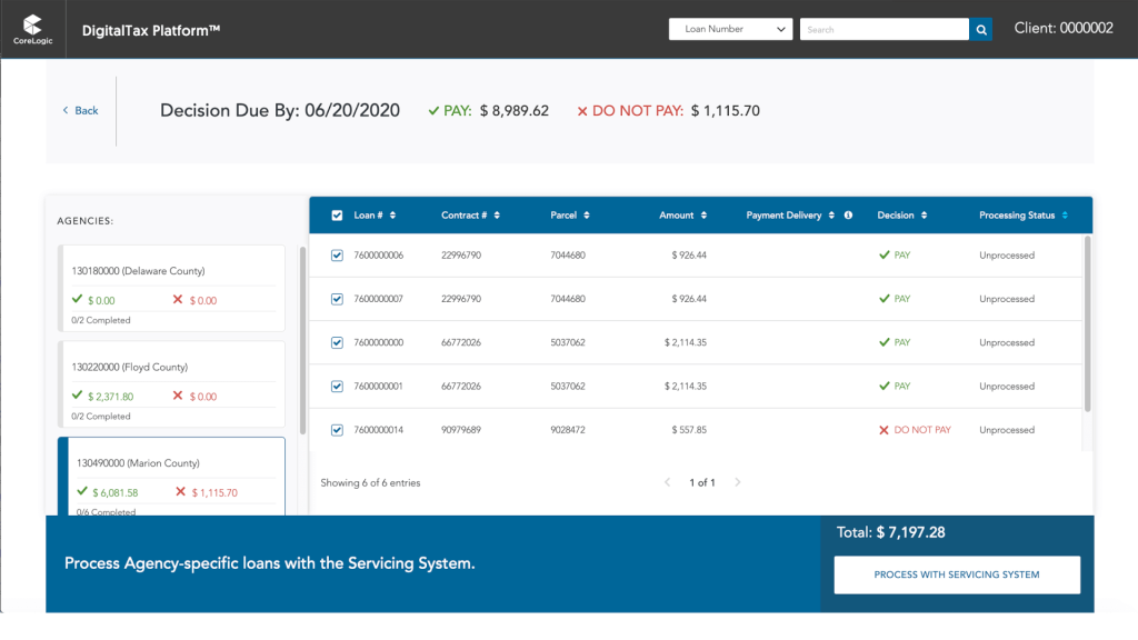 does corelogic pay property taxes