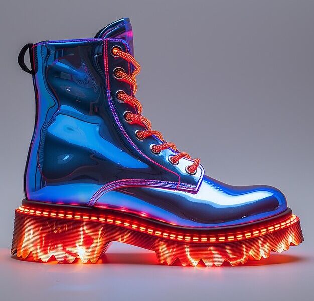 shop fiery metallic boots for a stellar style