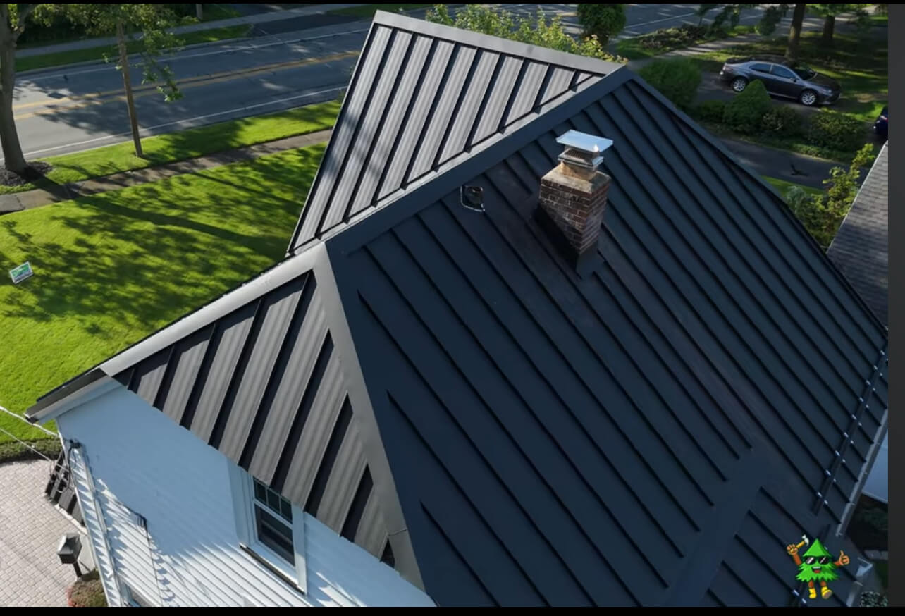 Black Metal Roof Installation